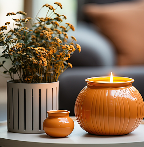 Ribbed Ceramic Scented Candle details-Melriona